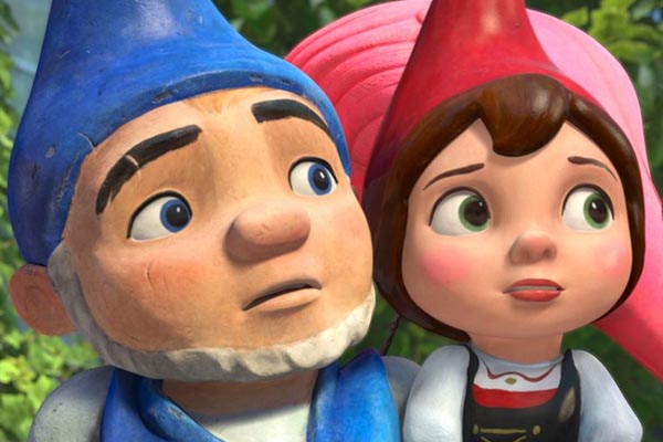 Gnomeo et Juliette avec les voix de James McAvoy et Emily Blunt. 